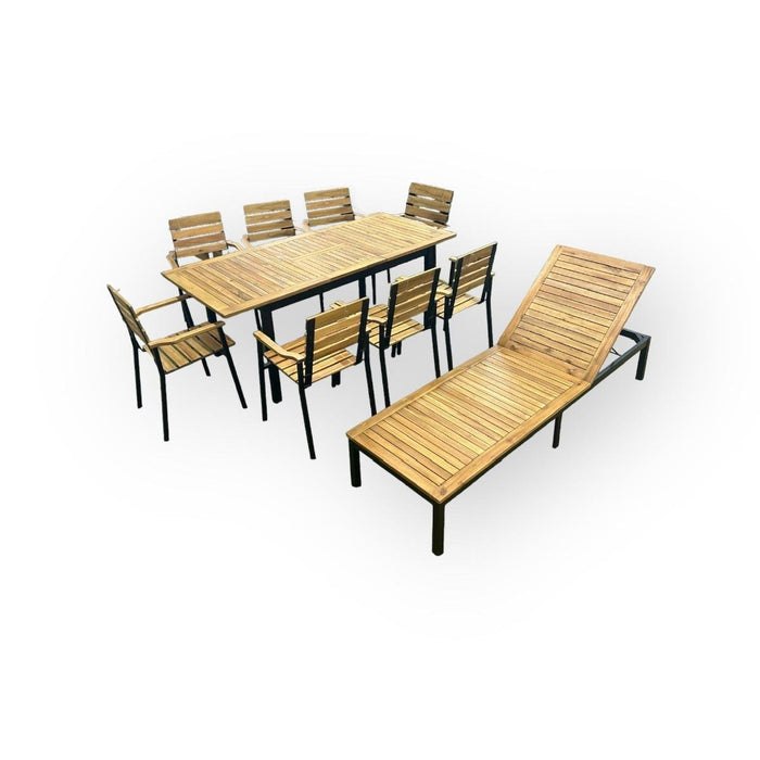 GARDEN CHAIR DALLAS METAL AND ACACIA