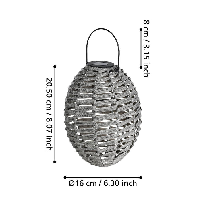 LED SOLAR LAMP LANTERN GRAY H205 EGLO