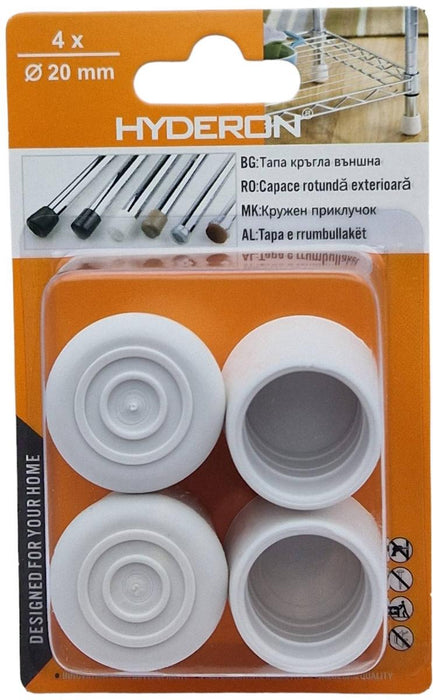 PLUG OUTER VT-20 20MM WHITE 4 PCS