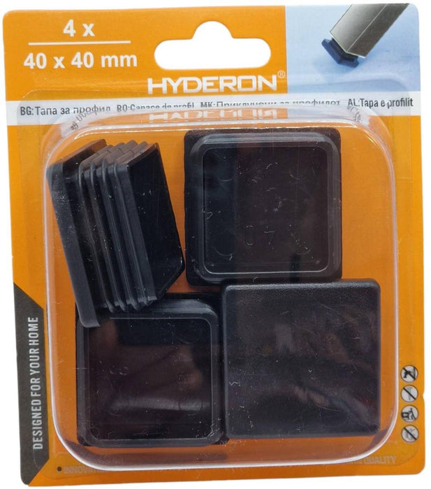 PLUG SQUARE HTK-40 40MM 4 PCS BLACK