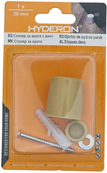 DOOR STOPPER HSB-26B 26*30 BEIGE WITH DOWEL