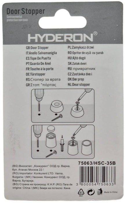DOOR STOPPER HSC-35B WHITE WITH SCREW