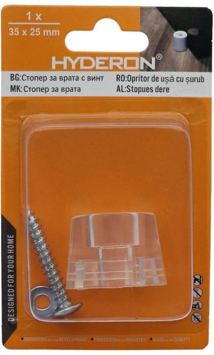 DOOR STOPPER HSC-35P CLEAR WITH SCREW