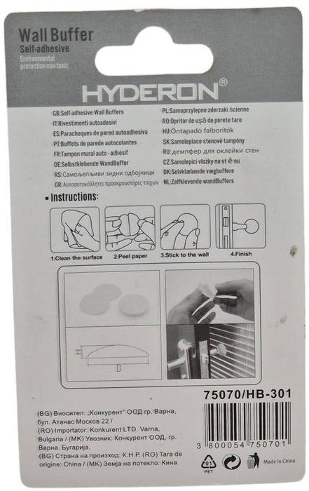 DOOR BUFFER REINFORCED HB-301 WHITE 30MM