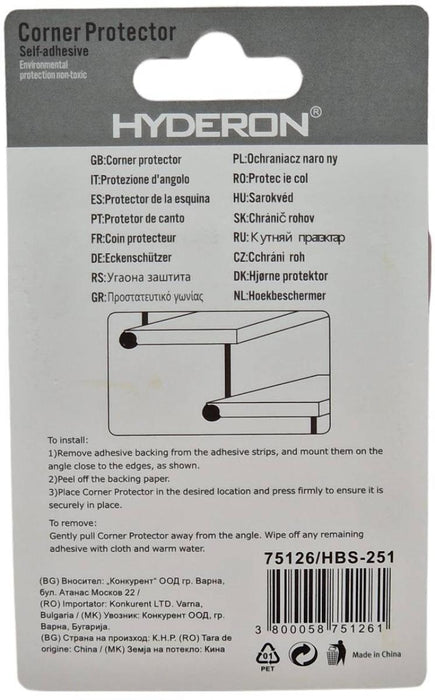 PROTECT CORNER HBS-251 25MM TRANSPARENT 4PCS.