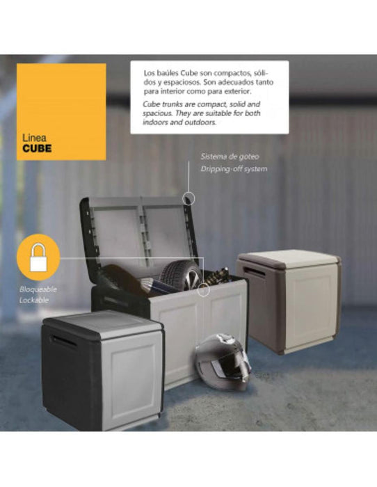 PVC CRATE BEIGE 54X53X57CM 130 LITERS