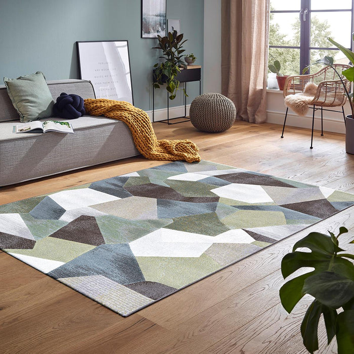 ARGENTUM CARPET 3D FIGURES GREEN 200X290S