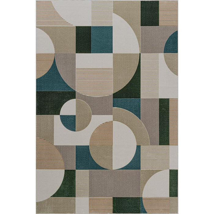 MILANO CARPET ROUND SQUARES BLUE 160X23