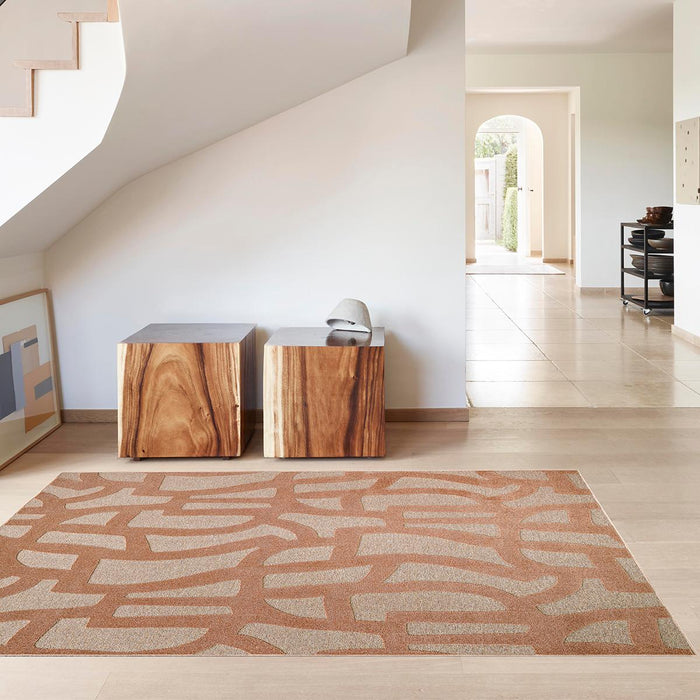 ORANGE STRIPED TWIDE CARPET 200X290 CM