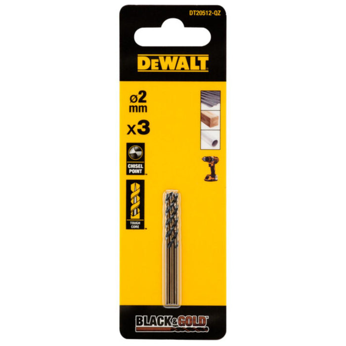 DRILL FOR METAL 2.0MM DEWALT 3PCS
