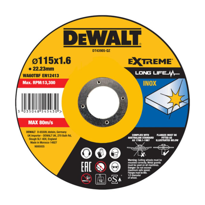 DISC FOR STAINLESS STEEL F115X1.6MM DEWALT