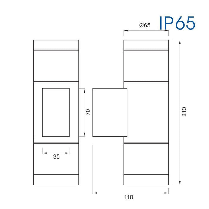 LED FIXTURE BERGAMO BLACK 2X35W IP65