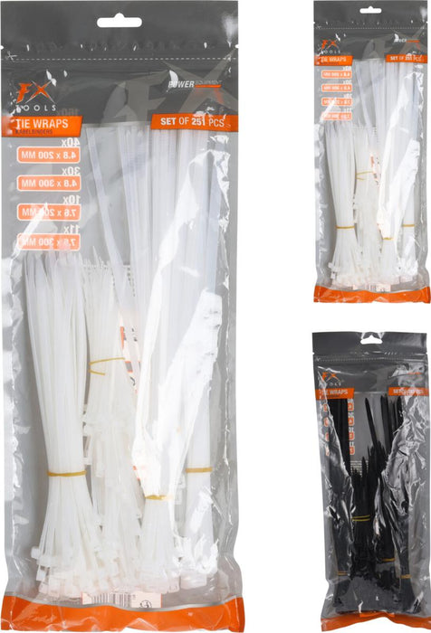 CABLE TIES 5 SIZES 251PCS