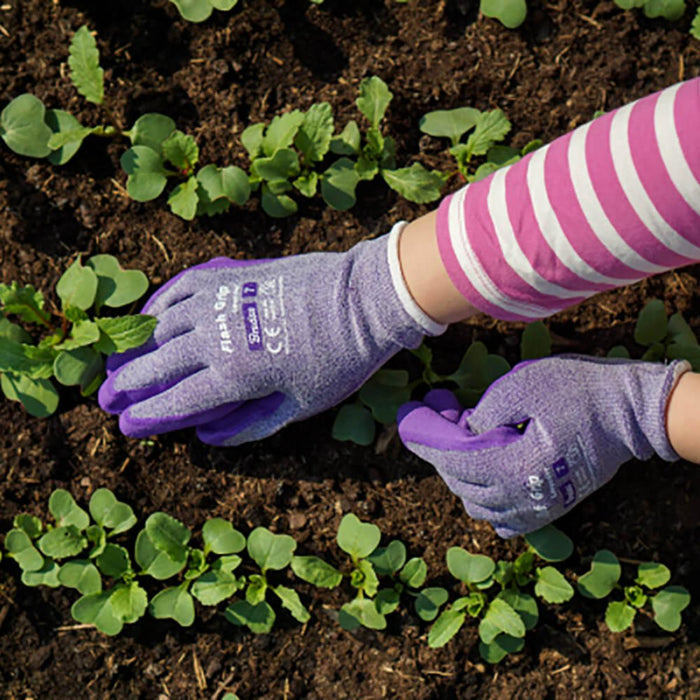 FLASH GRIP LAVENDER LATEX GLOVES 8