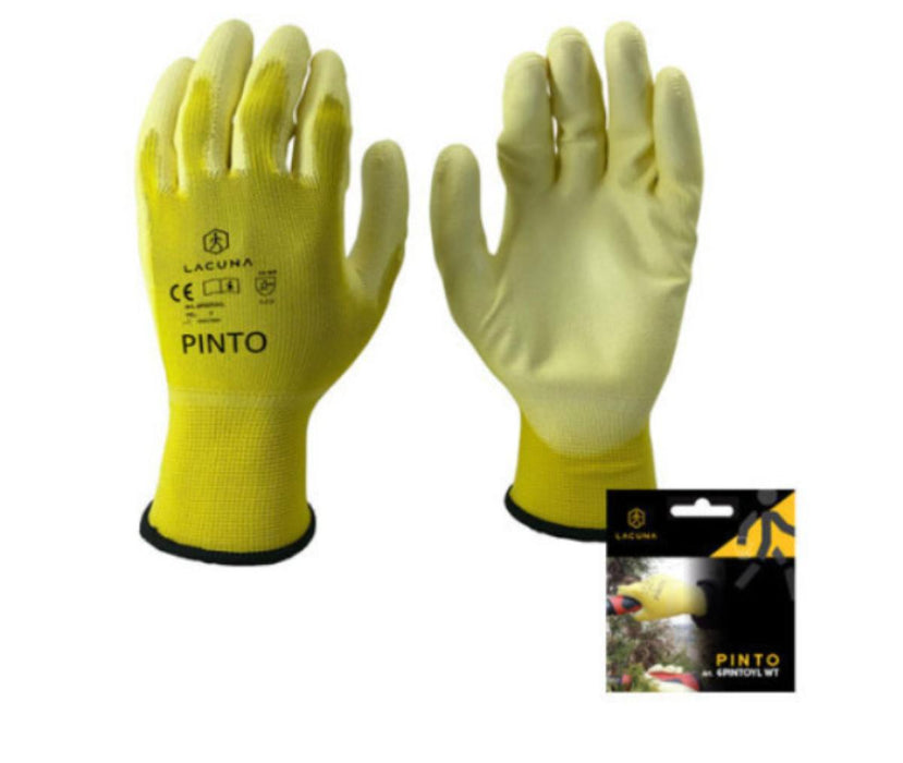 GLOVES PINTO PU/POLYESTER YELLOW