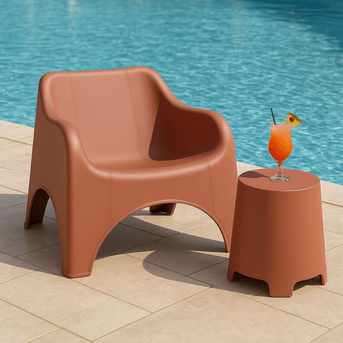 TABLE LEM 41X35X38CM TERRACOTTA