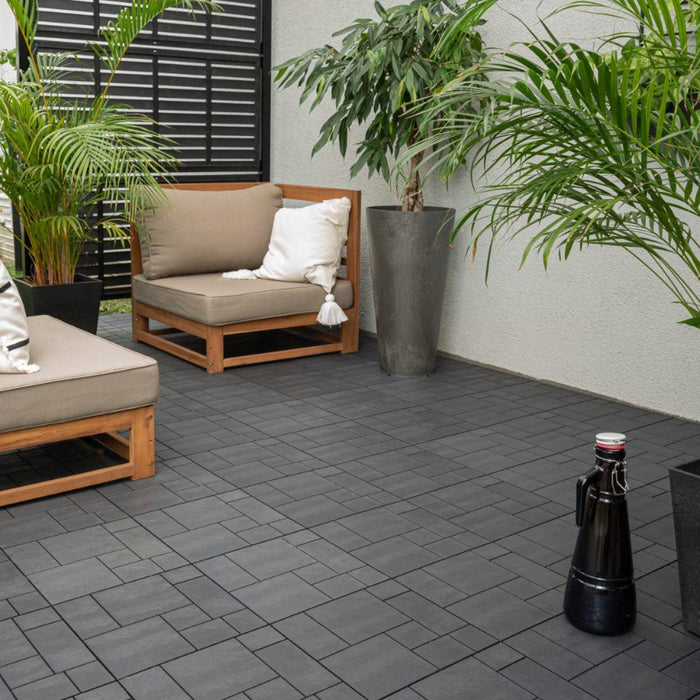 DECKING TILE MOSAIC GRAPHITE 30X30CM 6PCS