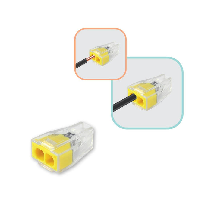 QUICK CONNECTOR 2X0.75-2.5MM2 YELLOW COMMEL