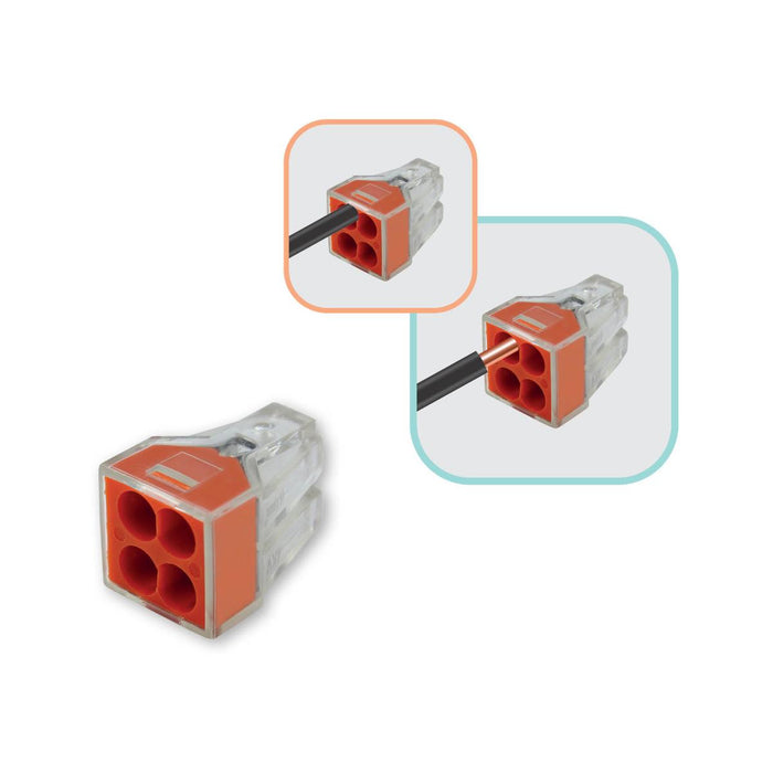 QUICK CONNECTOR 4X0.75-2.5MM2 ORANGE COMMEL