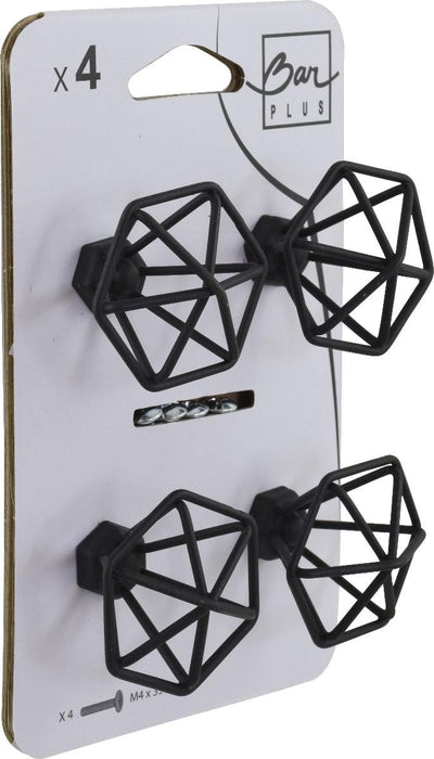 FURNITURE HANDLE 45X40MM BLACK 4PCS