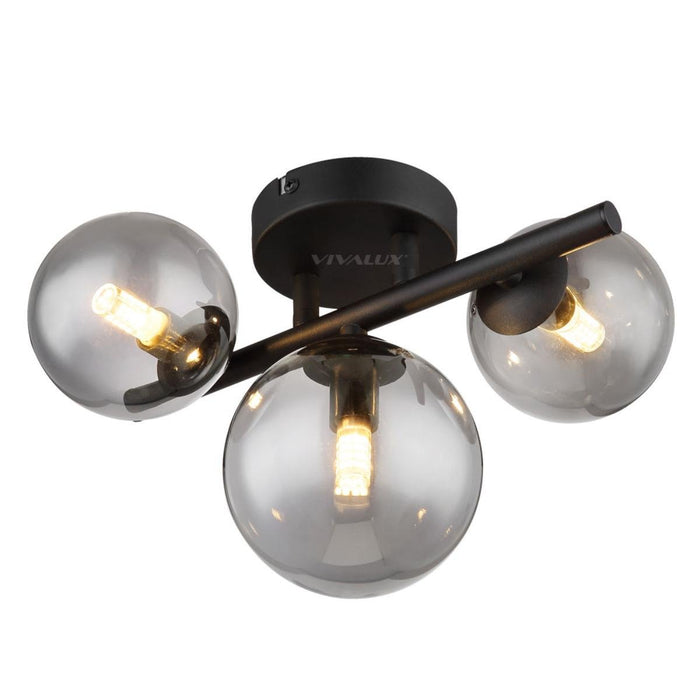 CEILING GALILEO 3XG9 5W SMOKED GLASS