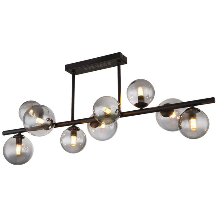 CHANDELIER GALILEO 9XG9 5W SMOKED GLASS