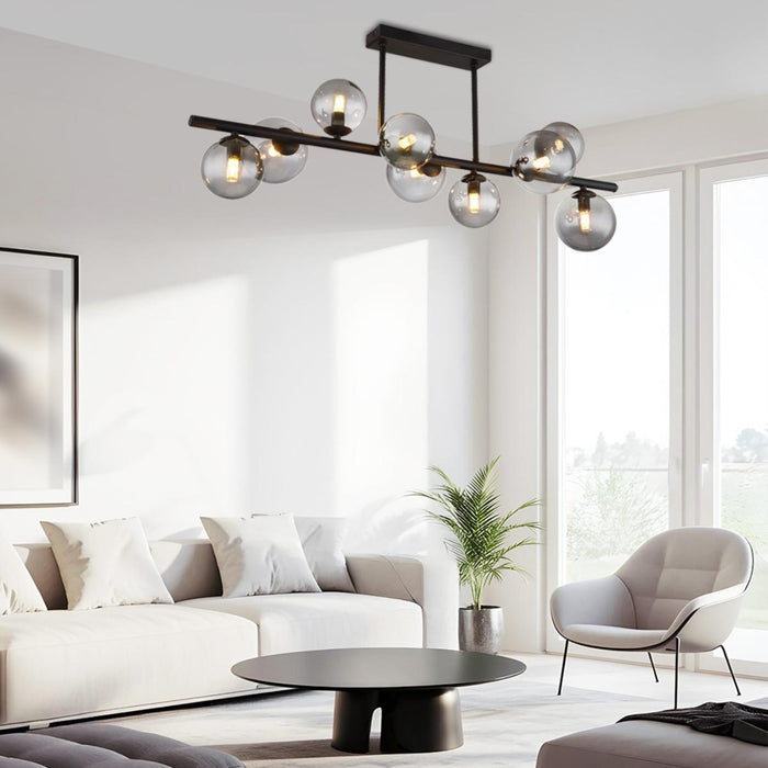 CHANDELIER GALILEO 9XG9 5W SMOKED GLASS