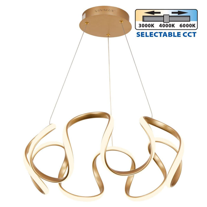 LED CHANDELIER MEANDRA 54W 3000-6000K GOLD