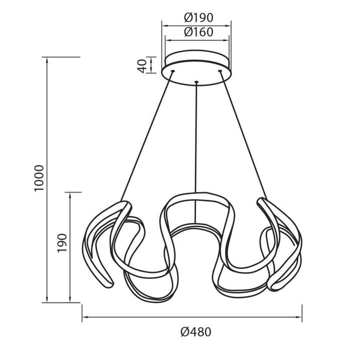 LED CHANDELIER MEANDRA 54W 3000-6000K GOLD