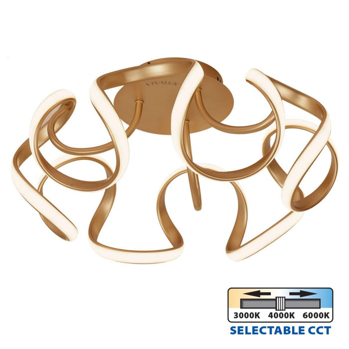 LED CEILING MEANDRA 54W 3000-6000K GOLD