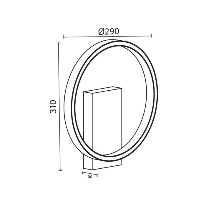 LED WALL FIXTURE MATTEO 12W 3000-6400K BLACK