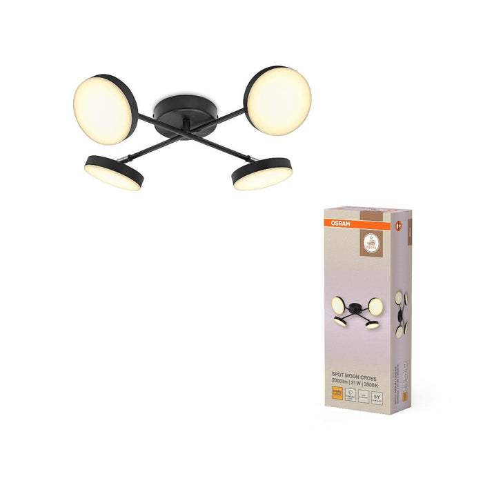 LED SPOTLIGHT MOON 4X21W 3000K CROSS BLACK