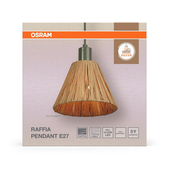 PAPER PENDANT DECOR RAFFIA 1XE27 BROWN