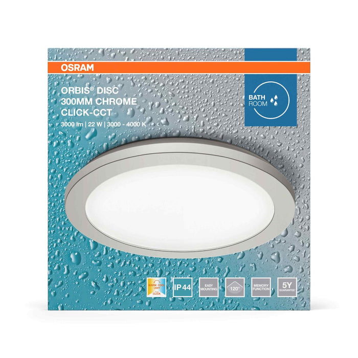 LED LIGHTING ORBIS DISC 30CM CHROME