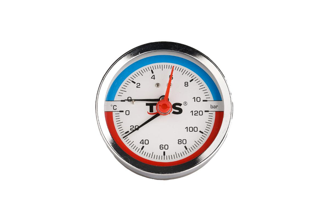 AXIAL THERMOMANOMETER 0-10 BAR0°-120°