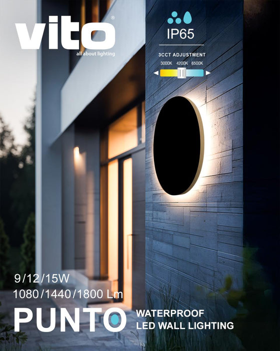 LED OUTDOOR WALL LIGHT PUNTO 9W IP65 WHITE