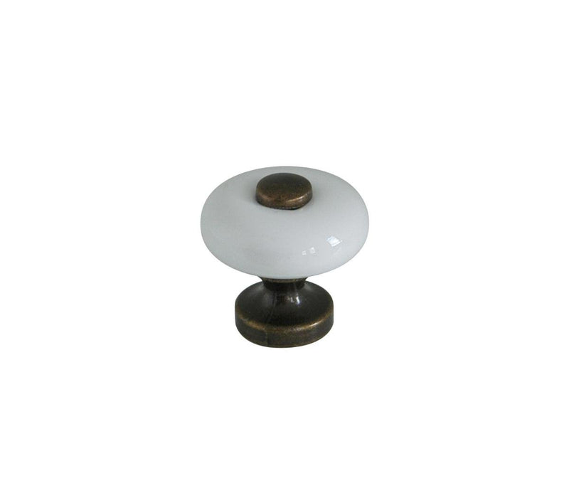 FURNITURE HANDLE OLD IRON/WHITE F31