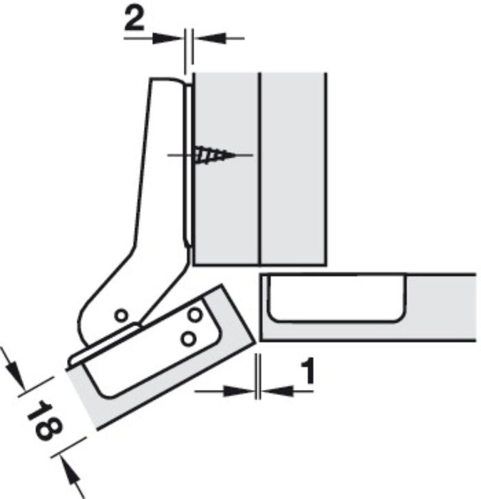 HINGE 120° 2 PCS HÄFELE