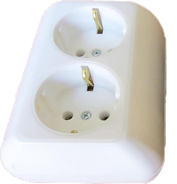 SPLITTER 2 SOCKETS WHITE