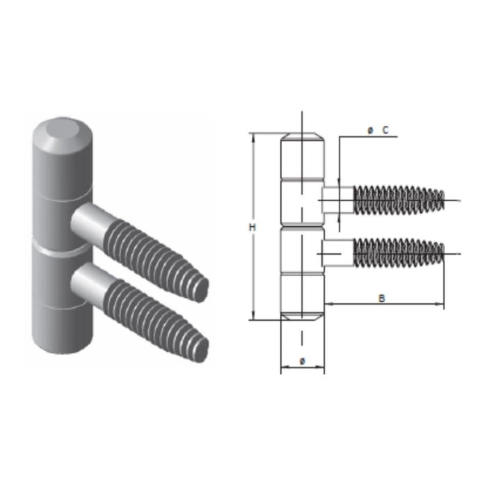 ANUBA DOOR HINGE 16MM 2PCS BRONZE
