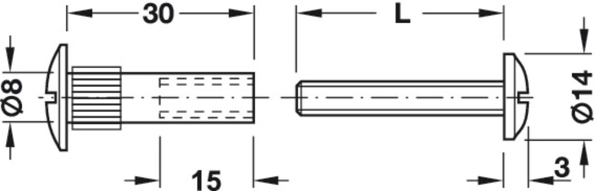 CONNECTING BOLT HÄFELE NICKEL