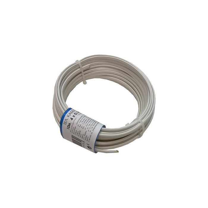 TELEPHONE CABLE 4X0.14MM2 WHITE 10M