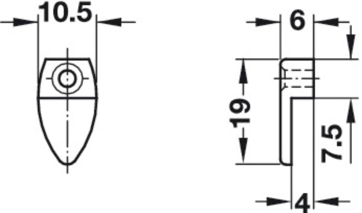 MIRROR BRACKET 6X16MM HÄFELE 4PCS