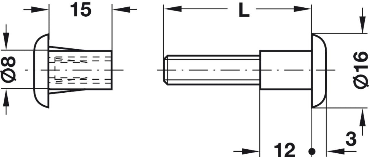 CONNECTING BOLT HÄFELE WHITE