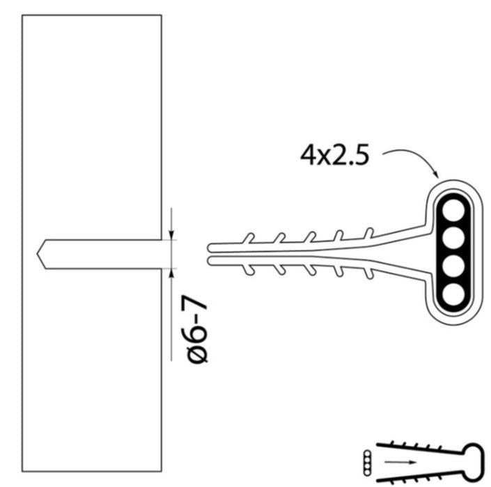 DOWEL/BRIDGE CABLE 4X2.5 100PCS.