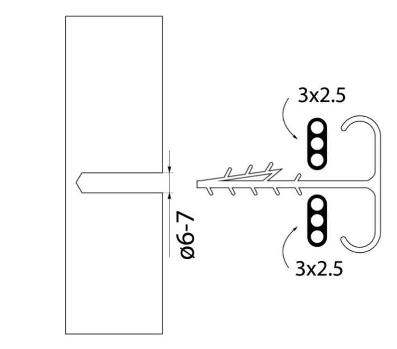 DOWEL/BRIDGE CABLE 2X (3X2.5) 100PCS