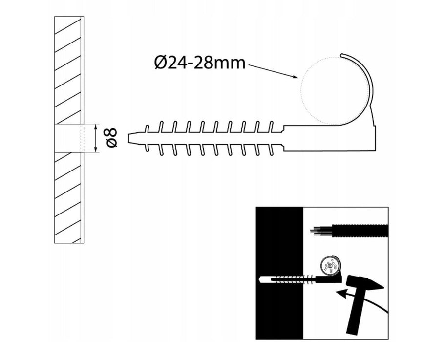 DOWEL-CLAMP 18-22 FOR PIPE 25B