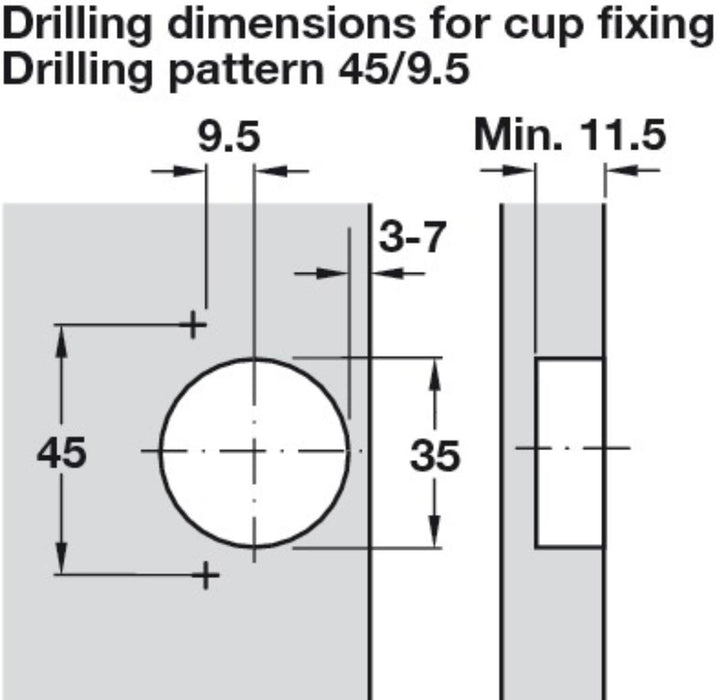 HINGE SMOOTH SELF-CLOSING COVERED EDGE