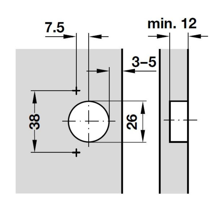 HINGE OPEN EDGE F26 HÄFELE