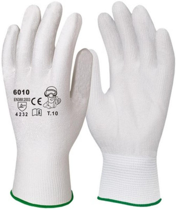 WHITE GLOVES OF KNITWEAR AND POLYESTER